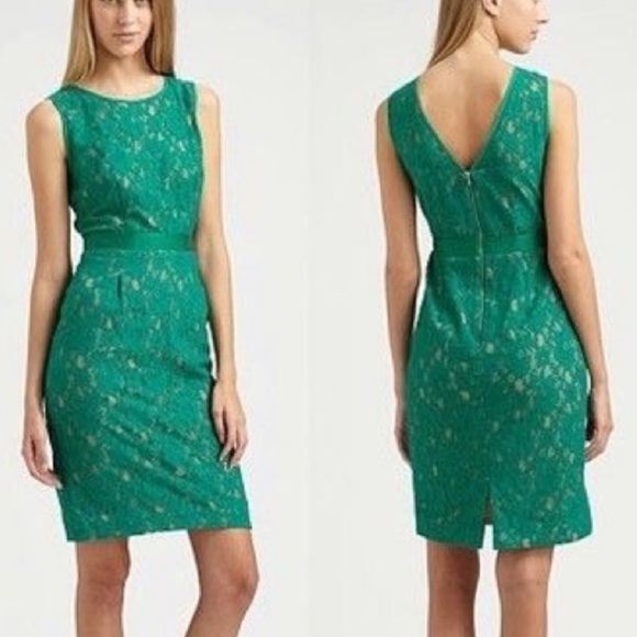 BCBGMAXAZRIA Green Lace “Alice” Cocktail Dress. - Picture 1 of 7